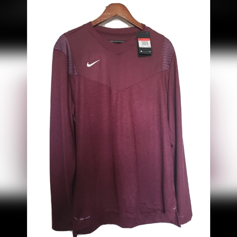 Nwt Nike men's long sleeve football crew top cw3424-669 maroon Size large